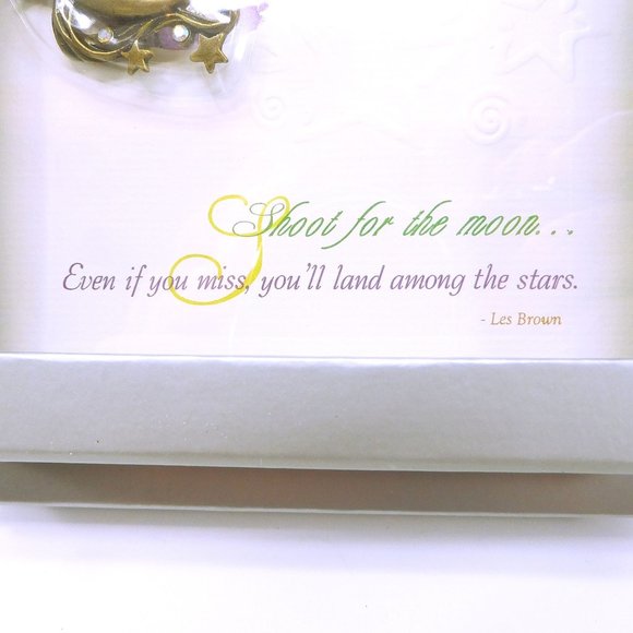 New Moon & Stars Brooch Pin Darling Dash Shoot for the Moon Card Rhinestones - Picture 3 of 4